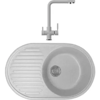 Кухонная мойка и смеситель Mixline ML-GM16 серая 310