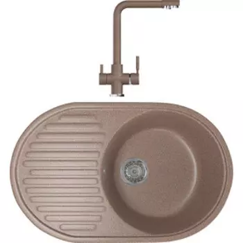 Кухонная мойка и смеситель Mixline ML-GM16 терракотовая 307