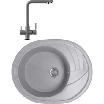 Кухонная мойка и смеситель Mixline ML-GM17 57x46,5 графит 342 (4620031445630, 547933)