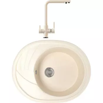 Кухонная мойка и смеситель Mixline ML-GM17 бежевая 328