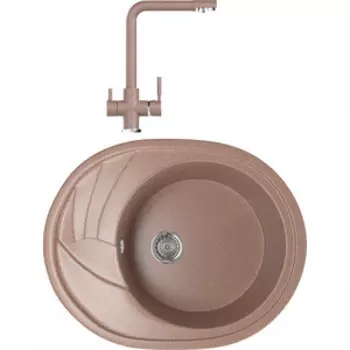 Кухонная мойка и смеситель Mixline ML-GM17 терракотовая 307