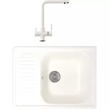 Кухонная мойка и смеситель Mixline ML-GM18 молоко 341