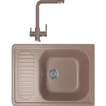 Кухонная мойка и смеситель Mixline ML-GM18 терракотовая 307