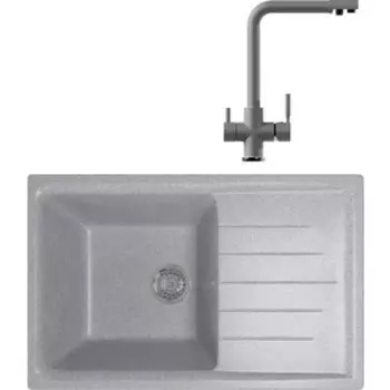 Кухонная мойка и смеситель Mixline ML-GM19 49,5х75 графит 342 (4620031445692, 547933)