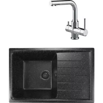 Кухонная мойка и смеситель Mixline ML-GM19 черная 308 (4630030634751, LM3061C)