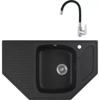 Кухонная мойка и смеситель GreenStone GRS-10-308 Haiba HB70112-7 черная