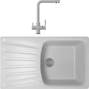 Кухонная мойка и смеситель Mixline ML-GM20 серая 310
