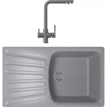 Кухонная мойка и смеситель Mixline ML-GM20 темно-серая 309