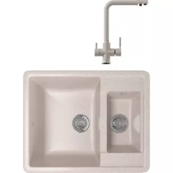 Кухонная мойка и смеситель Mixline ML-GM21 песочная 302