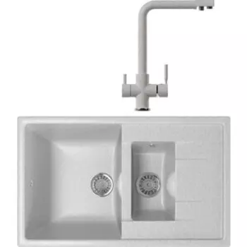Кухонная мойка и смеситель Mixline ML-GM22 серая 310