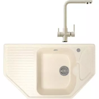 Кухонная мойка и смеситель Mixline ML-GM24 бежевая 328