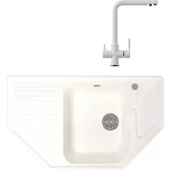 Кухонная мойка и смеситель Mixline ML-GM24 молоко 341