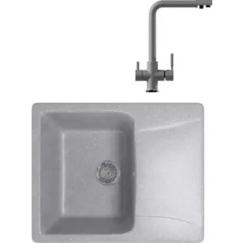 Кухонная мойка и смеситель Mixline ML-GM26 58x47 графит 342 (4620031445906, 547933)
