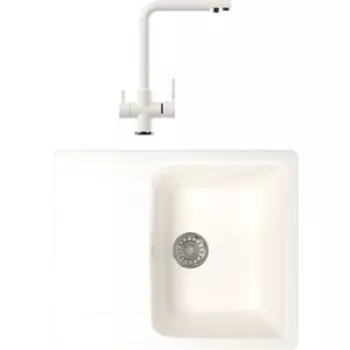 Кухонная мойка и смеситель Mixline ML-GM26 молоко 341