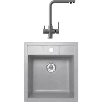 Кухонная мойка и смеситель Mixline ML-GM28 44,5х50 графит 342 (4620031446569, 547933)