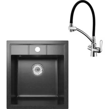 Кухонная мойка и смеситель Mixline ML-GM28 черная 308 (4620031446774, LM3070C)