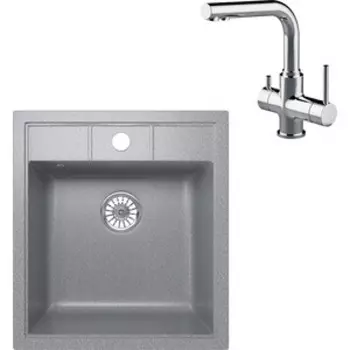 Кухонная мойка и смеситель Mixline ML-GM28 темно-серая 309 (4620031446712, LM3061C)