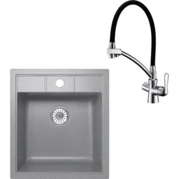 Кухонная мойка и смеситель Mixline ML-GM28 темно-серая 309 (4620031446712, LM3070C)
