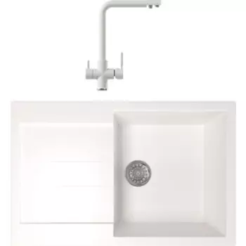 Кухонная мойка и смеситель Mixline ML-GM31 белая 331