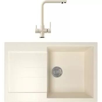 Кухонная мойка и смеситель Mixline ML-GM31 бежевая 328