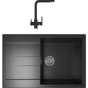 Кухонная мойка и смеситель Mixline ML-GM31 черная 308