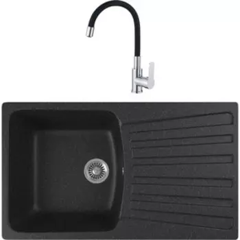 Кухонная мойка и смеситель GreenStone GRS-12-308 Haiba HB70112-7 черная