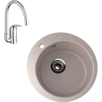 Кухонная мойка и смеситель Ulgran U-405 Grohe Euroeco (U-405-302, 32752000)