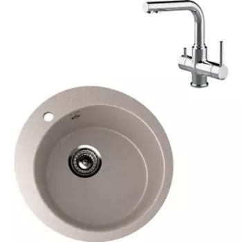 Кухонная мойка и смеситель Ulgran U-405 Lemark Comfort (U-405-302, LM3061C)
