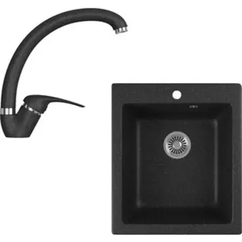 Кухонная мойка и смеситель GreenStone GRS-17-308, GS-002-308 черный