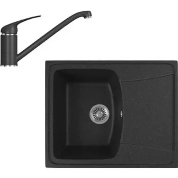 Кухонная мойка и смеситель GreenStone GRS-17K-308, GS-001-308 черный