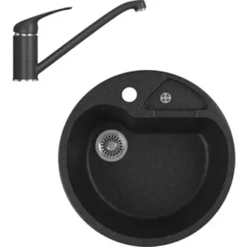 Кухонная мойка и смеситель GreenStone GRS-08K-308, GS-001-308 черный