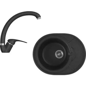 Кухонная мойка и смеситель GreenStone GRS-18k-308, GS-002-308 черный