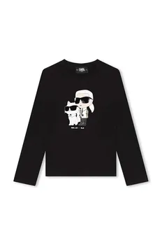 Детская футболка с длинными рукавами Karl Lagerfeld, черный