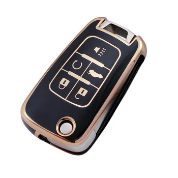 Чехол для автомобильного ключа из ТПУ для Chevrolet Cruze Aveo Trax Sail Malibu Captiva Opel Vauxhall Astra J Corsa Insignia Mokka 3 Buttons чёрный