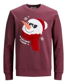 Джемпер Jack & Jones с рождественским рисунком, бордовый