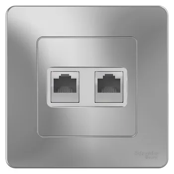 Розетка Schneider Electric BLNIS045453 2-ая компьютерная RJ45 Алюминий внутр