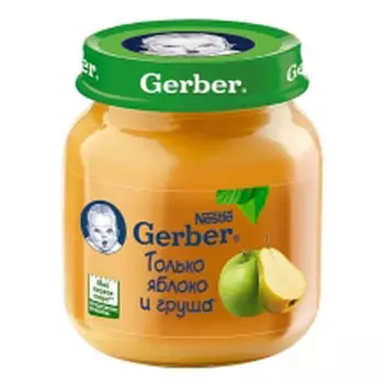 Пюре Gerber яблоко и груша 130гр (4шт)