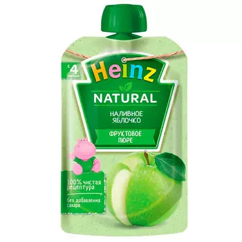 Пюре Heinz Natural фруктовое наливное яблочко с 4 месяцев 90 гр