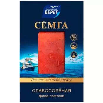 Семга Балтийский Берег слабосоленая ломтики 100 гр