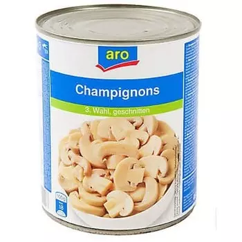 Шампиньоны Aro резаные 800 гр