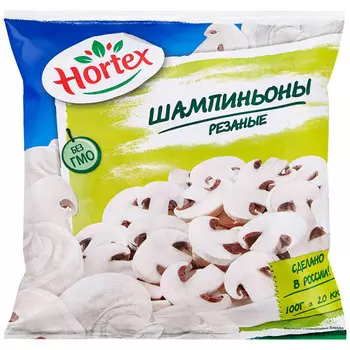 Шампиньоны резаные замороженные Hortex 400 гр