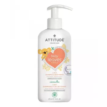 Шампунь и гель детский ATTITUDE 2 в 1 для волос и тела Грушевый нектар 473 мл