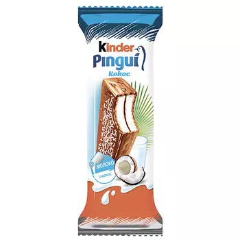 Пирожное бисквитное Kinder Pingui в молочном шоколаде с кокосовой начинкой 30 гр