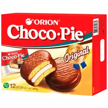 Пирожное Choco Pie Orion Original 30 гр х 12 шт (360гр)