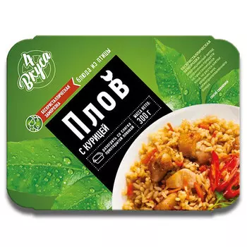 Плов 4 Вкуса с курицей замороженный 300 гр