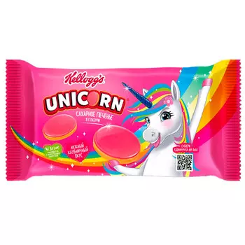 Печенье Kellogg’s Unicorn сахарное в глазури клубника 105 гр