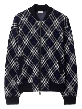 Burberry толстовка в клетку на молнии, синий
