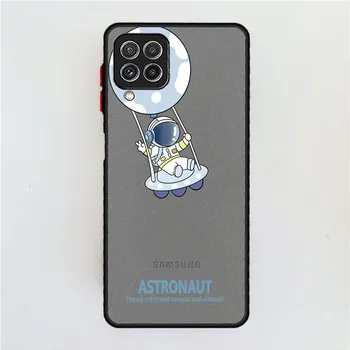Милый мультяшный астронавт матовый чехол для Samsung Galaxy A52 A12 A51 A32 A21s A71 A32 5G A12 A22 A53 A70 A50 A30 жесткий чехол для телефона Samsung A73 5G