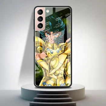 Чехол из закаленного стекла для Samsung Galaxy S21 Ultra S20 FE S10 Plus Note 20 10 Lite S9 S8 9 S10e, чехол для телефона в стиле аниме Saint Seiya Capa Samsung Note 9