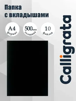 Папка с 10 вкладышами а4, 500 мкм, calligrata, текстура